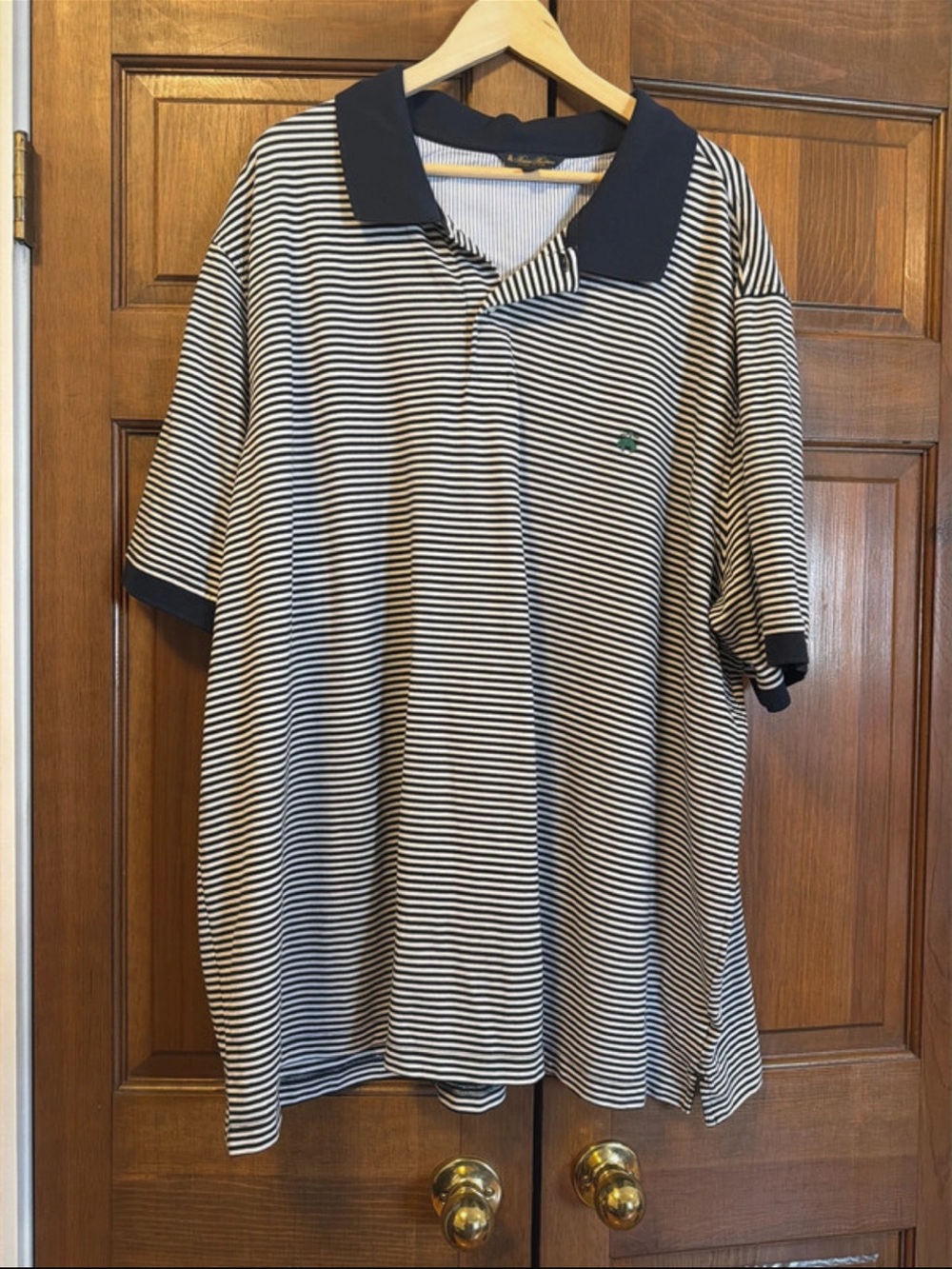 Men’s Brooks Brothers Striped Polo Shirt in Navy and White